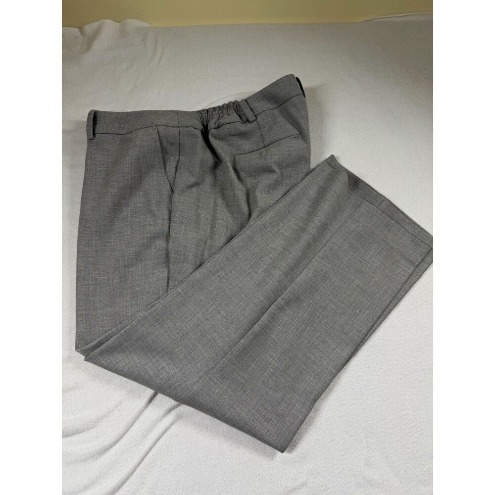 Talbots Womens Dress Pants Plus 20W Gray Knit Polyester High Rise Pocket 466